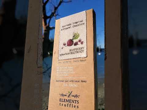 Elements Truffles Artisanal Chocolate Infused with Raspberry & Beetroot 70% Cacao