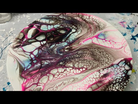 #95 Beautiful Translucent Blue Bloom & Swipe | Acrylic Pour Painting | Abstract | Fluid Art