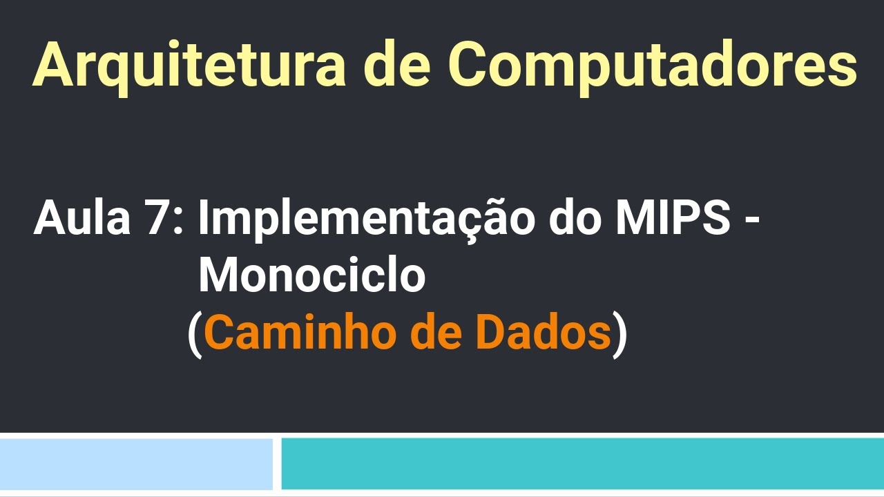 Arquitetura de Computadores: Aula 7 - Implementação do MIPS - Monociclo - Caminho de Dados