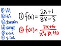 How To Find Vertical Horizontal Asymptotes Domain Range X Y Intercept Of A Rational Function