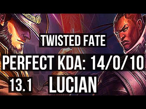 TWISTED FATE vs LUCIAN (MID) | 14/0/10, Legendary, 1.9M mastery, 400+ games | EUW Grandmaster | 13.1