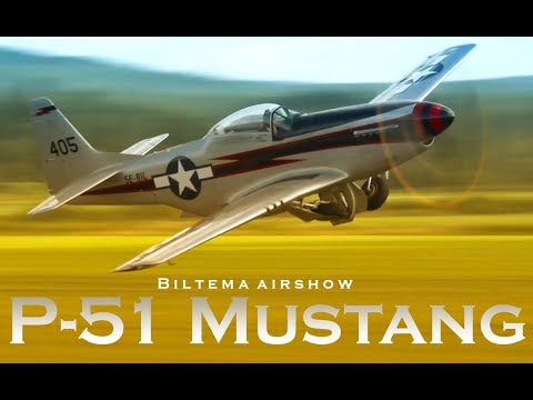 P-51D Cavalier Mustang II SE-BIL. Great display! Pure engine sound!