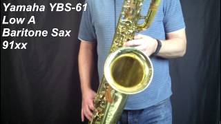 Video thumbnail for Yamaha YBS 61 Low A Baritone Sax 91xx by jgn840