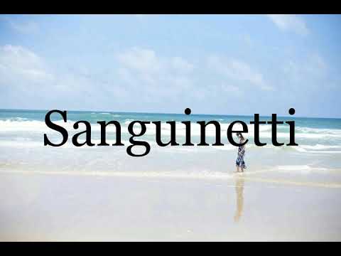 How To Pronounce Sanguinetti🌈🌈🌈🌈🌈🌈Pronunciation Of Sanguinetti