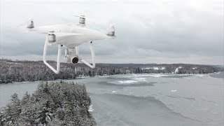 DJI Phantom 4 - Drone Flight Over Lake of Bays - Winter 2016