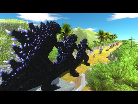 X3 Heisei Godzilla vs Hulk Buster Death Run in Animal Revolt Battle Simulator...