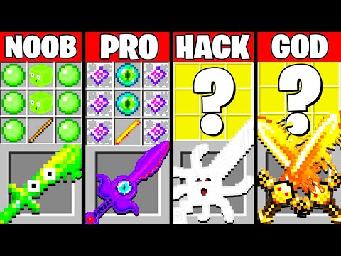 Minecraft Battle SUPER MONSTER SWORD CRAFTING CHALLENGE NOOB vs PRO vs HACKER vs GOD Funny Animation