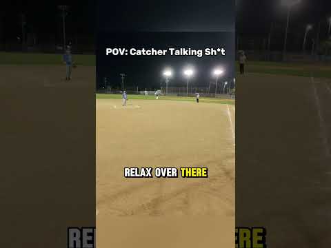 Catcher just yapping back there 🤡🥎 #slowpitchsoftball #baseball #homerun