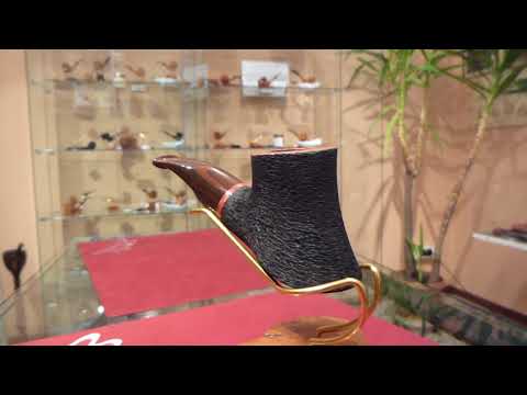 Brand new briar pipe PARONELLI chubby bent handmade rusticated black -  eBay number: 401425069166