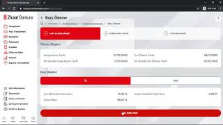 Ziraat Bankası Online Kredi Kartı Borcunu Ödeme İşlemi