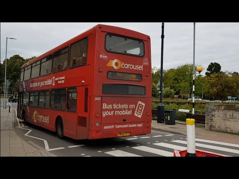 Bus Spotting in Hemel Hempstead Carousel Scania OmniDekka 242 (YN56 FFT) Route 1 to High Wycombe