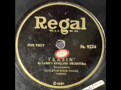 Sam Lanin's Roseland Orchestra "Teasin'" 1922 Roaring Twenties Dance Band 78 RPM