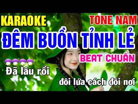 ĐÊM BUỒN TỈNH LẺ Karaoke Nhạc Sống Tone Nam | Tình Trần Karaoke