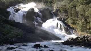preview picture of video 'The Husedalen waterfalls, Kinsarvik, Hordaland, Norway'