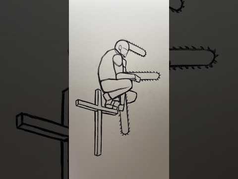 How to draw a Chainsaw Man pose ⭐️Tutorial⭐️ #howtodraw #draw #drawing #chainsawman #sketch