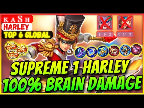 Supreme 1 Harley Give Enemy 100% Brain Damage [ Top 6 Global Harley ] ᴋ ᴀ s ʜ - Mobile Legends Build