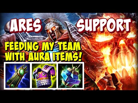 AURA ITEMS HELP ME FEED MY TEAM - SUPPORT ARES GAMEPLAY SMITE
