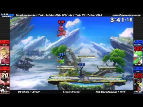SmashLeague NY - CT Chibo + Nyani vs RIB SpeedoNinja + Xivk - Smash 3DS