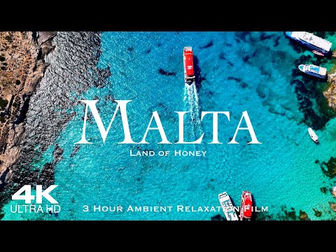 [4K] MALTA 🇲🇹 Drone Aerial, The Island of Honey | 3 Hour Ambient Relaxation Film of Valletta