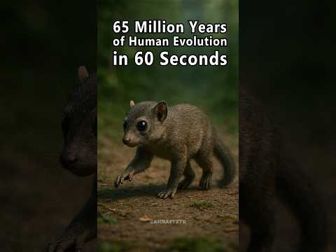 65 Million Years of Human Evolution in 60 Seconds 🧠⏳ #human #shorts #evolution #history #science