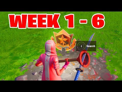 ALL Secret Battle Stars Season 10 - Fortnite Week 1 to 6 Locations (SEASON X)