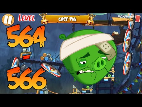 UNLOCK LEVEL 564-566 | ANGRY BIRDS 2 (BOSS LEVEL CHEF PIG) - MAP Pig City The Pig Apple