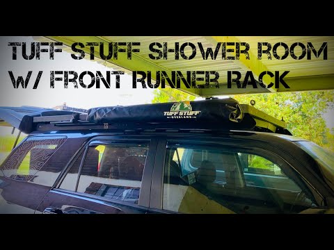 Tuff Stuff Overlanding Shower Tent w/ Front Runner Slimline 2 Roof Rack