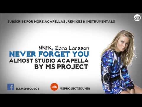 MNEK, Zara Larsson - Never Forget You (Acapella - Vocals Only) + DL