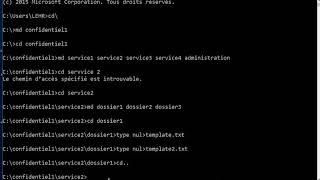 Créer des dossiers et des fichiers par des commandes DOS