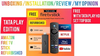 Amazon Fire Tv Stick Tata Play Edition Unboxing Installation Free Tata Play Binge 30 days free Trail