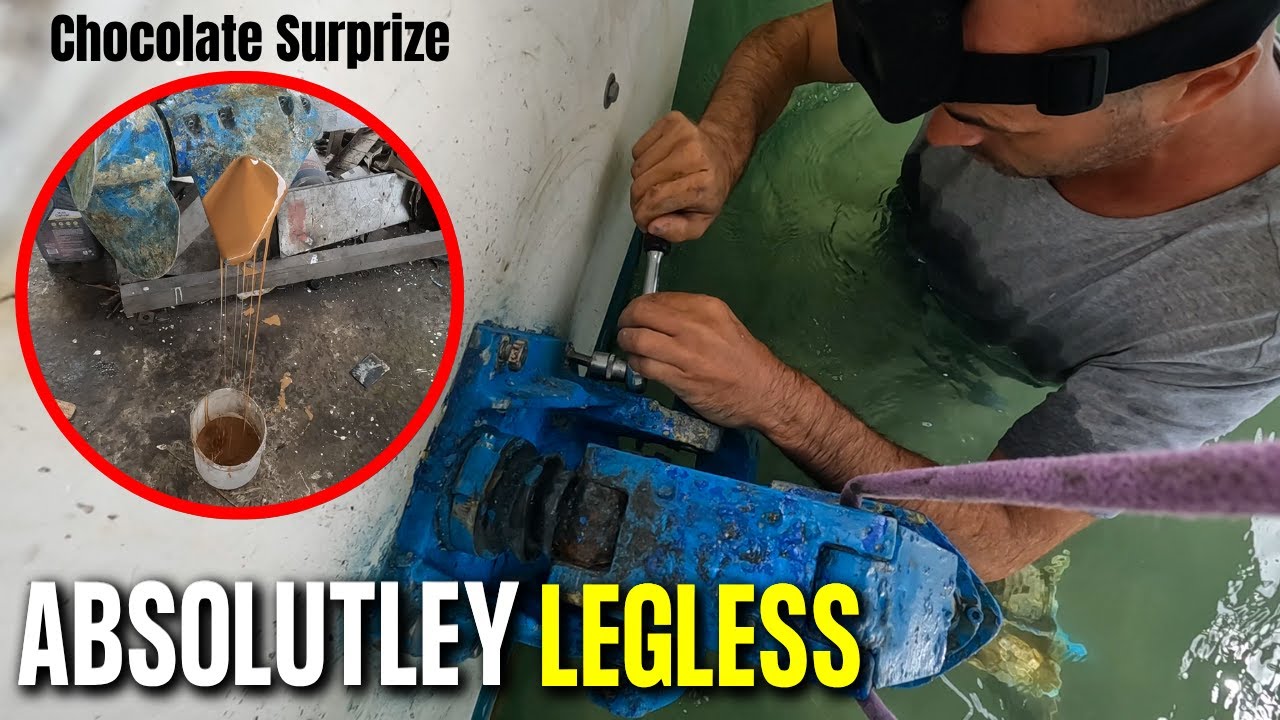 Removing Our Boat Drive Leg Waste - Deep In Filthy Water "THIS WAS  BRUTAL"