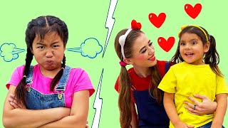 Jannie &amp; Ellie Learning about Jealousy &amp; Rules of Behavior | Good &amp; Bad Behavior for Kids