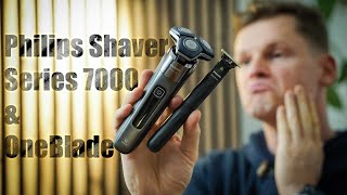 Philips Shaver Series 7000 mit SkinIQ, Reinigungsstation, Reinigungskartusche & Philips OneBlade