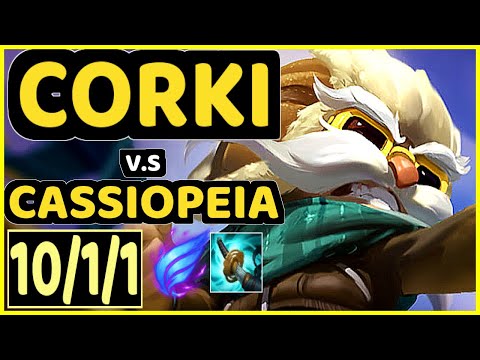 DAWIDSONEK (CORKI) vs CASSIOPEIA - 10/1/1 KDA MID GAMEPLAY - EUW Ranked GRANDMASTER