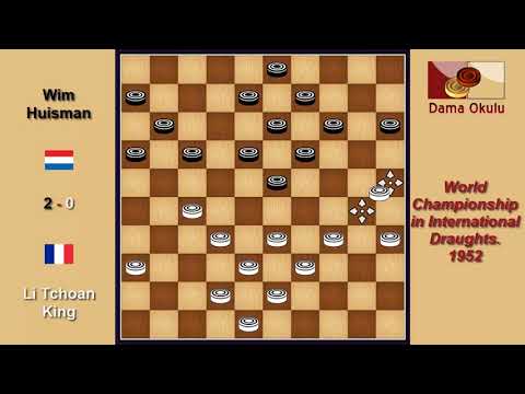 Li Tchoan King (FRA) - Wim Huisman (NLD). Draughts World Championship. 1952.