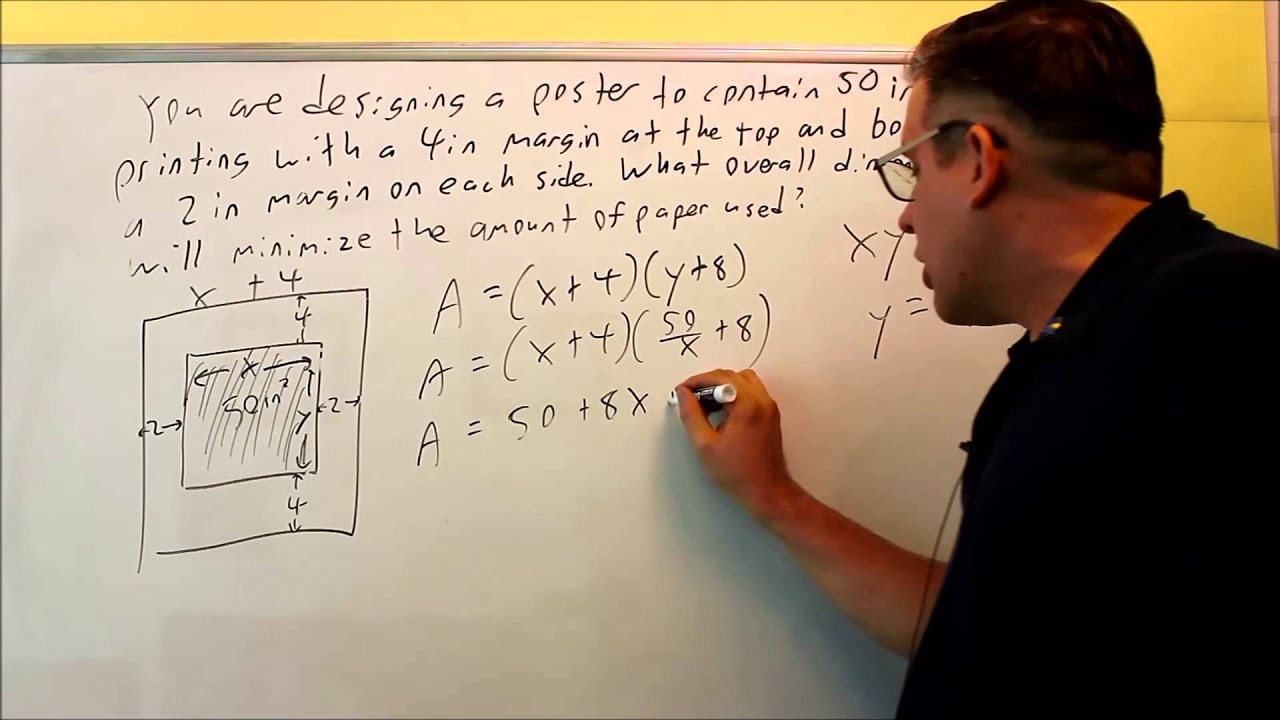 Calculus Optimization Problems: Poster With Margins