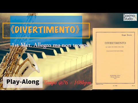 ｜109年學生音樂比賽｜大專組指定曲 3｜Divertimento - 1st Mvt./ Roger BOUTRY /〈 伴奏音軌 〉( Backing Track )