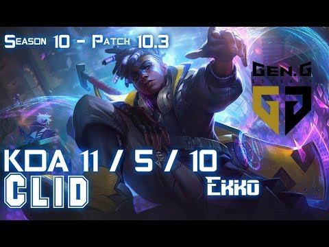 Gen Clid EKKO vs KINDRED Jungle - Patch 10.3 KR Ranked
