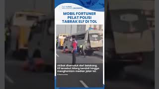 Viral Mobil Fortuner Pelat Polisi Tabrak Mobil Elf di Tol MBZ, Diduga Gagal Nyalip dari Bahu Jalan