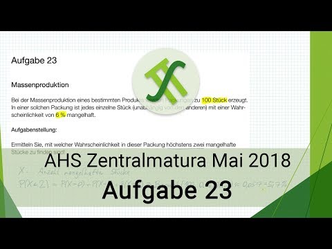 AHS Mathematik Zentralmatura Mai 2018 - Aufgabe 23