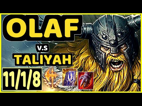 OLAF vs TALIYAH - 11/1/8 KDA JUNGLE GAMEPLAY - EUW Ranked GRANDMASTER