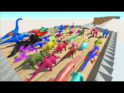 Dino Bomb🧨 Challenge | Challenge Long Jump Over Bomb | Animal Revolt Battle Simulator