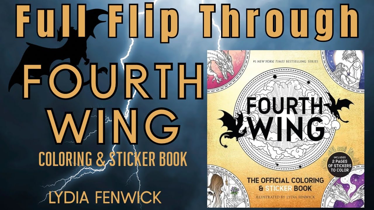 Fourth Wing Official Coloring & Sticker Book Full Flip Through - Lydia Fenwick Rebecca Yarros