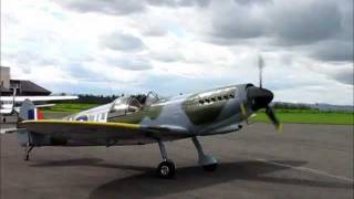 preview picture of video 'Supermarine Spitfire Mk 26 at Scone Airport, Perth,  Aug 2011'