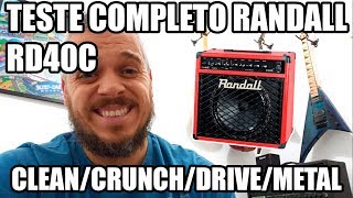 Video thumbnail for Teste Completo Randall RD40c - Clean/Crunch/Drive/Metal by Canal do Dani