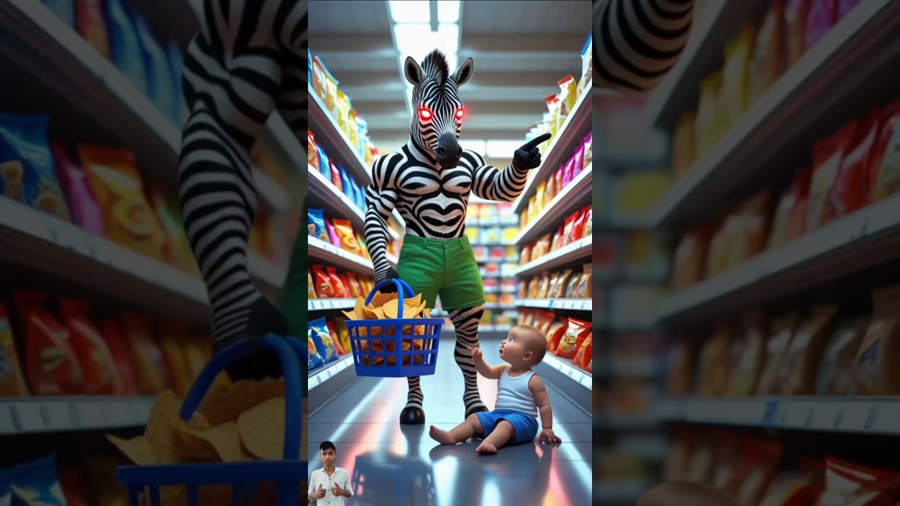 ❤️Evolution of:Zebra with cute baby in shopping mall✅ Toto Meno milky 😘#cat #cute #love #shorts