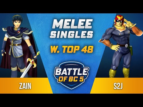 Zain (Marth) vs S2J (Captain Falcon) - Melee Singles Winners Top 48 - Battle of BC 5
