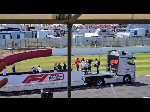 Silverstone F1 18/07/21: Ferrari Pre-race drive round with Safety cars 'Wellington Straight'.