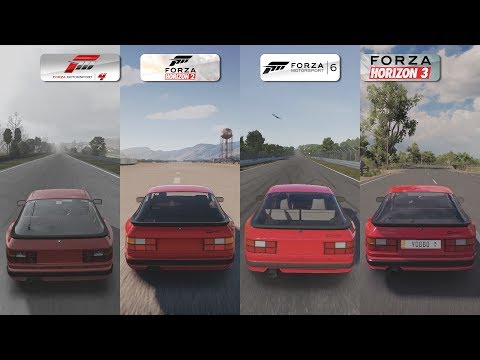 Forza 4 vs Forza Horizon 2 vs Forza 6 vs Forza Horizon 3 - Porsche 944 Turbo Sound Comparison