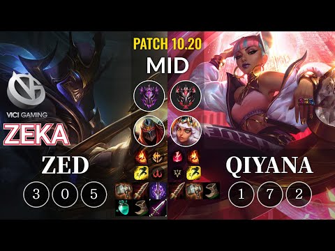 VG Zeka Zed vs Qiyana Mid - KR Patch 10.20